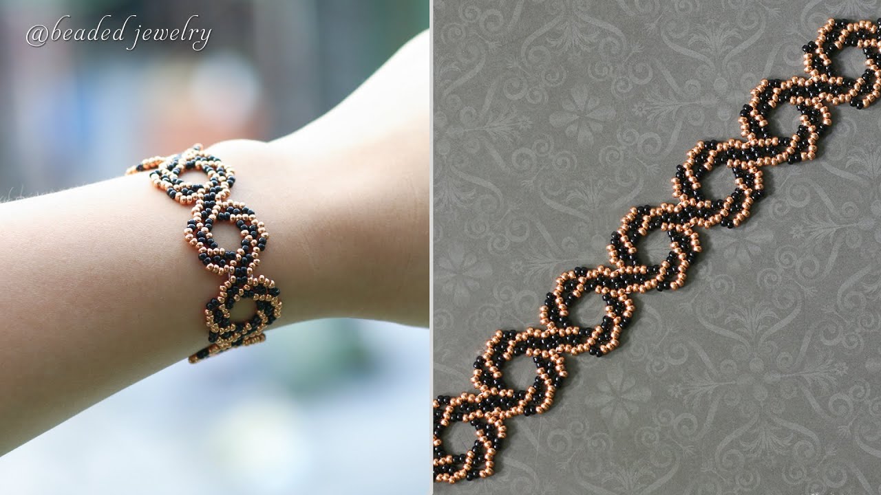 DIY whirlpool bracelet. Easy to make beaded bracelet with seed beads. Jewelry making