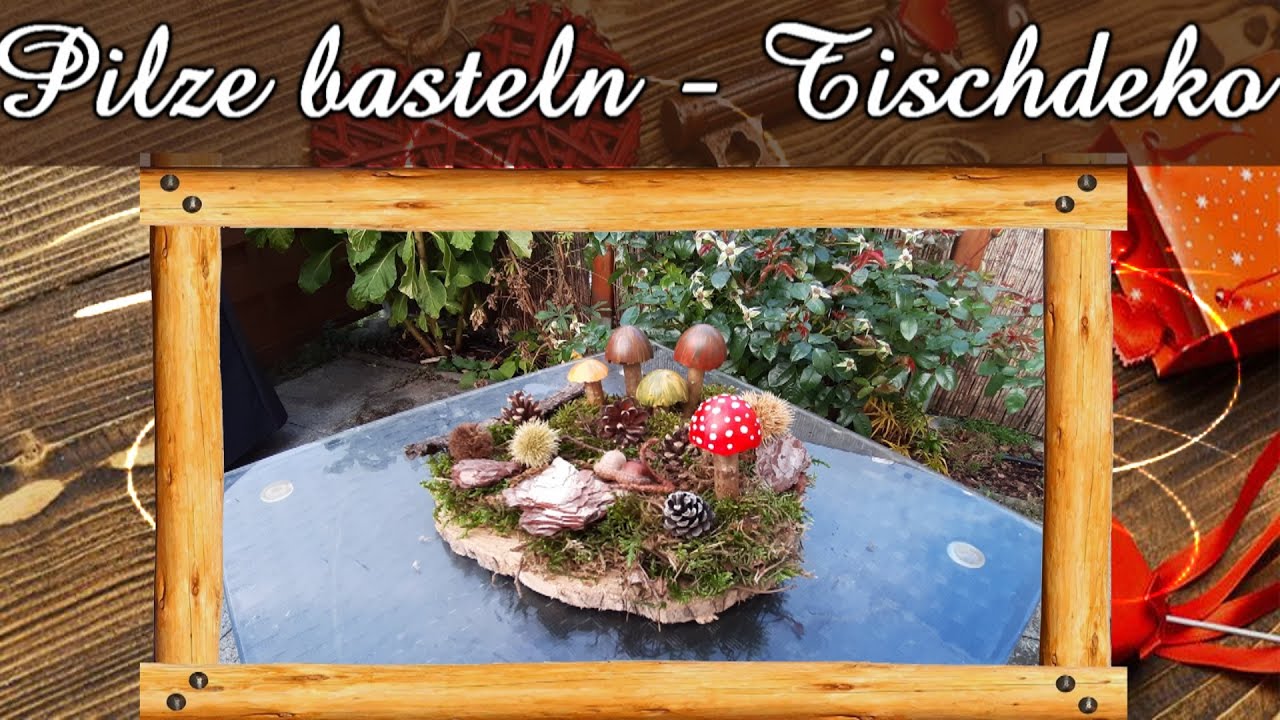 Selbst gebastelte Pilze auf einer Baumscheibe 🍂 Herbstdeko 🍄 Pilze aus Eierschalen | DIY