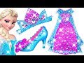 play doh making colorful sparkle  disney princess frozen elsa dress high heels crown castle toys