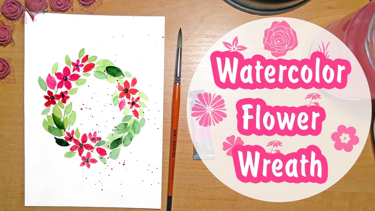 Watercolor Flower Wreath | Painting Tutorial - YouTube