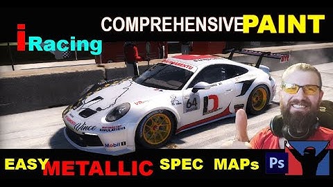 How to custom paint iracing with photoshop spec maps metallic glossy in detail from scratch