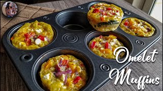 Breakfast Egg Muffins |  Easy Vegetable Omelet Muffins