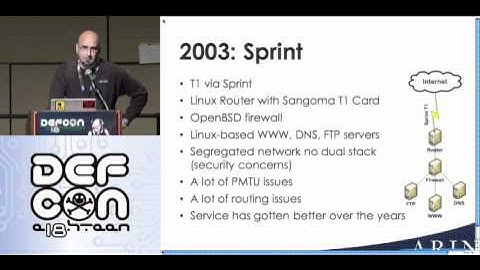 DEFCON 18: Implementing IPv6 at ARIN 1/4
