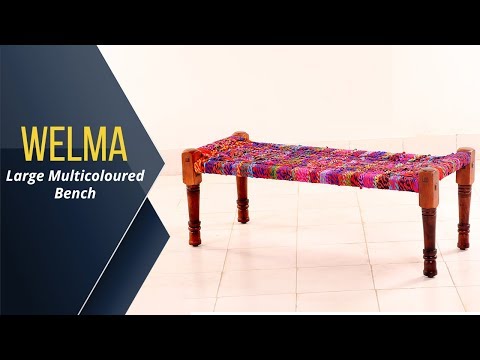 Wooden Benches : Buy Welma Large Multicoloured Bench Online at Wooden
