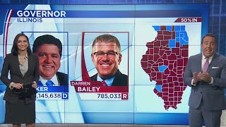 A breakdown of counties won, money spent in IL gov race