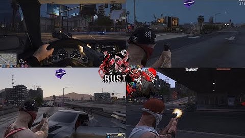 RUST vs Saints Fight 6v6 Outside VU and Cops get involved... (Multipov) | Nopixel GTA RP