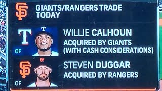 Steven Duggar Traded to Texas Rangers for Willie Calhoun!!