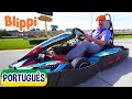 Blippi Visita uma Pista de Kart | Vídeos Educativos para Crianças | As Aventuras de Blippi