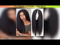 200% Density V Part Kinky Straight Human Hair Wig for Women Upgrade U part Wig No Leave Out V