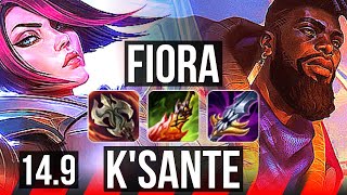 FIORA vs K'SANTE (TOP) | 12 solo kills, 55k DMG, 20/3/4, 700+ games, Dominating | KR Master | 14.9