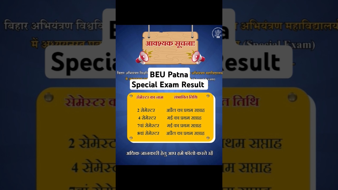 BEU Patna special Exam Result 