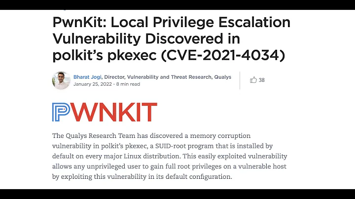 PwnKit: Local Privilege Escalation Vulnerability gives attackers root on every major Linux distro