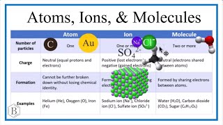Atoms, Ions, and Molecules: Differences and Examples
