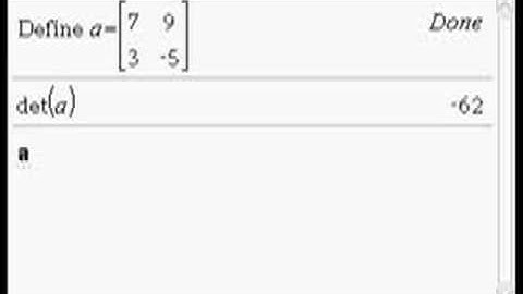 Matrix operations with the Ti-Nspire CAS