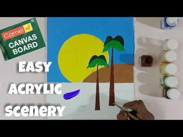 Acrylic painting on Canvas for beginners | Easy step by step | Kalakar Rajesh class=