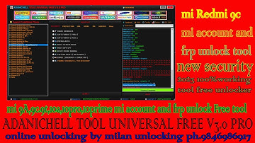 Redmi 9c Mi account remove/ Redmi 9c FRP ByPass/Redmi 9c Pattern Unlock By Unlock Tool free tool