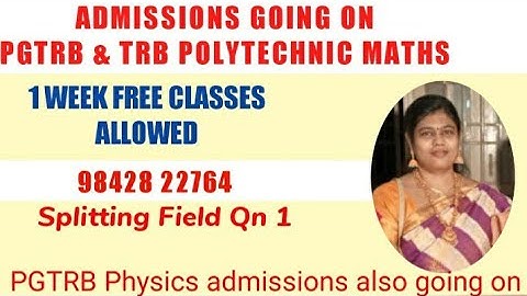 Trb maths Algebra Splitting Field
