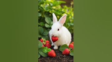 Cute Bunnies Eating Strawberries Will Melt Your Heart! 🐰🍓 #cute #rabbit #animals