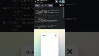 SVG Hamburger menu using html and css