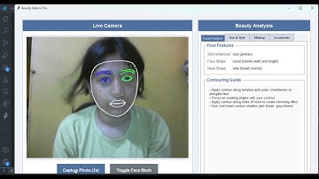 MediaPipe Face Mesh, OpenCV, Tkinter GUI | Beauty Advisor App in Python