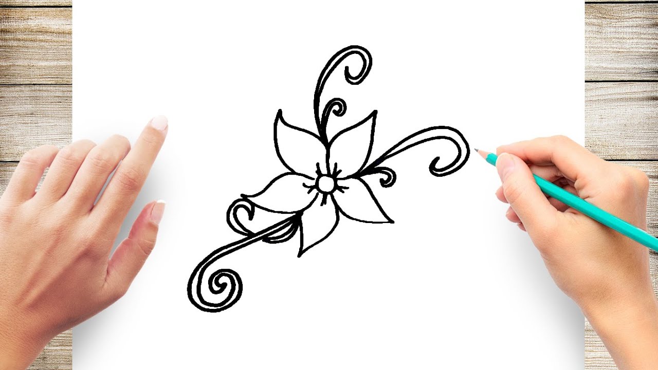 How to Draw a Pretty Flower Step by Step - YouTube