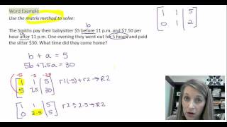7: Word Application of the Matrix Method
