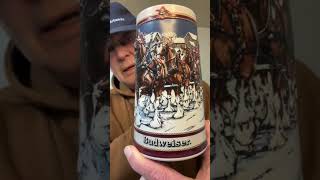 Collectible 1989 Budweiser Holiday Season Beer Stein #treasuretique