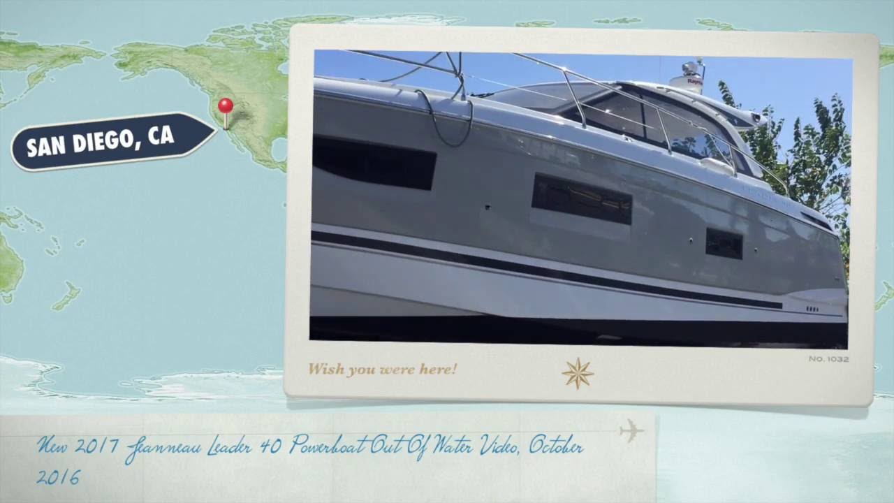 New 2017 Jeanneau Leader 40 Powerboat Out Of Water Video for bottom paint By: Ian Van Tuyl