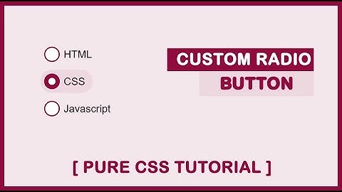 How To Create Custom Radio Button Using CSS - Pure CSS Radio Buttons