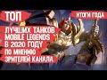 ТОП ТАНКОВ MOBILE LEGENDS 2020 ПО МНЕНИЮ ЗРИТЕЛЕЙ КАНАЛА \ ИТОГИ ГОДА \ Кто МЕТА не важно