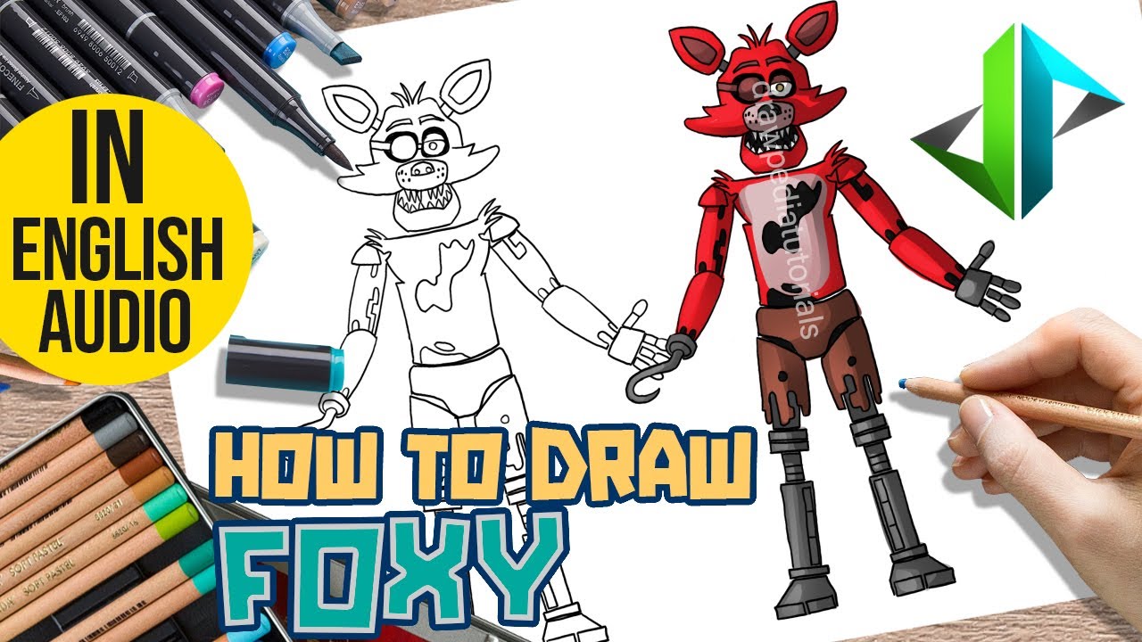 How to Draw Foxy from Five Nights at Freddy's - Really Easy