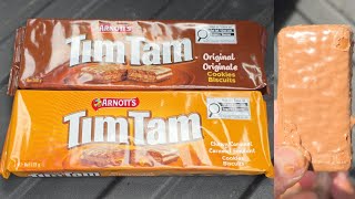 Arnott's TimTam Tim Tam Original and Chewy Caramel Cookie Biscuit Cookies Biscuits Taste Test Review