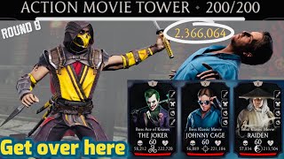 Final Round Action Movie Tower Boss Battle 200 & 170,190 Fight + Amazing Rewards MK Mobile