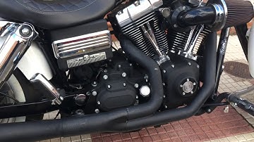Harley Davidson Fat Bob FXDF Supertrapp Supermeg 2:1 (20 disc closed cap) exhaust sound closed
