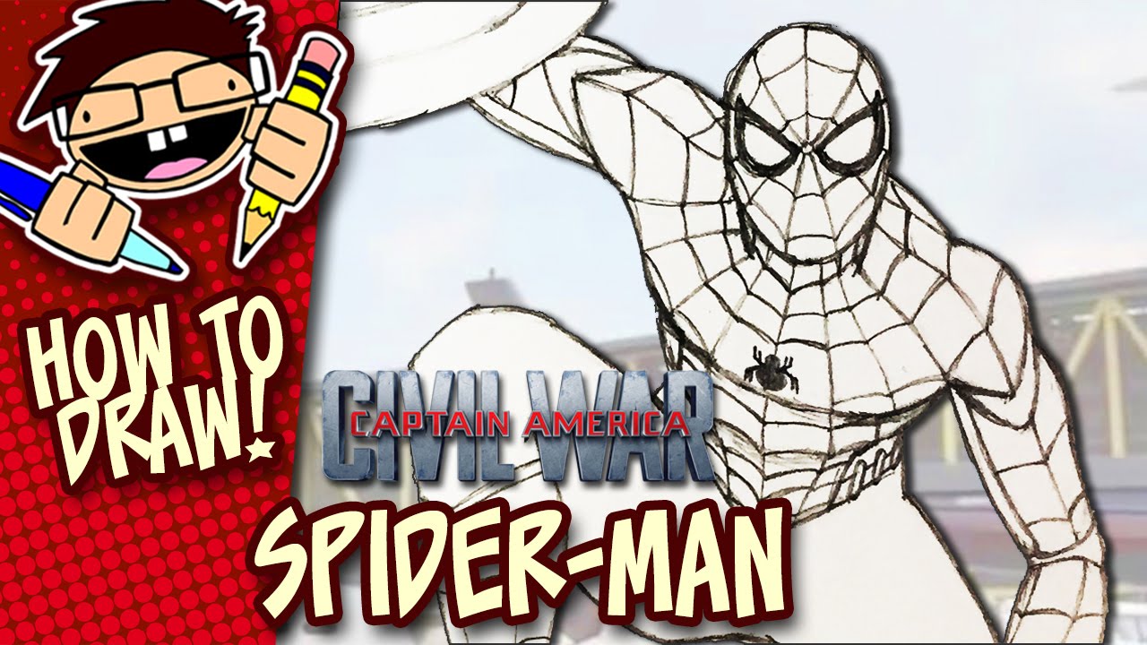 How to Draw SPIDER-MAN (CAPTAIN AMERICA: CIVIL WAR) Step-by-Step