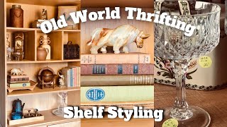 OLD WORLD VINTAGE THRIFTING | HOW I STYLE SHELVES LIVING ON THE EASTERN SHORE
