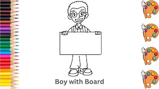 Boy With Board  Sketch Art And Paint  Step By Step Tutorial  Pencil To Palette