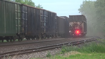 2 Trash Trains Meet w Trash Flying Everywhere!!  4K UHD