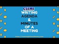 Writing Agendas and Minutes of a Meeting