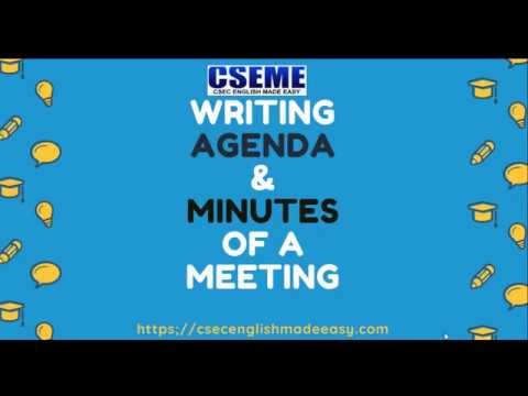 Writing Agendas and Minutes of a Meeting