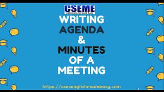 Writing Agendas and Minutes of a Meeting