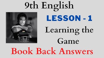 9th Standard English Lesson 1 | Book Back Answers | Learning the Game