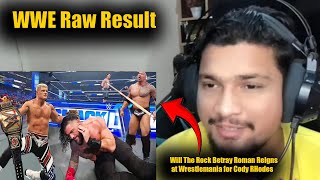 WWE Raw ResultCody Rhodes Helps Jey Uso | Will The Rock Betray Roman Reigns at SmackDown