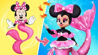 Minnie and Mickey Mouse Became Mermaids \/ 35 LOL OMG DIYs