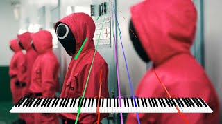 SQUID GAME - Impossible Piano - Pink Soldiers' | 1,039 Notes [Black MIDI] screenshot 3