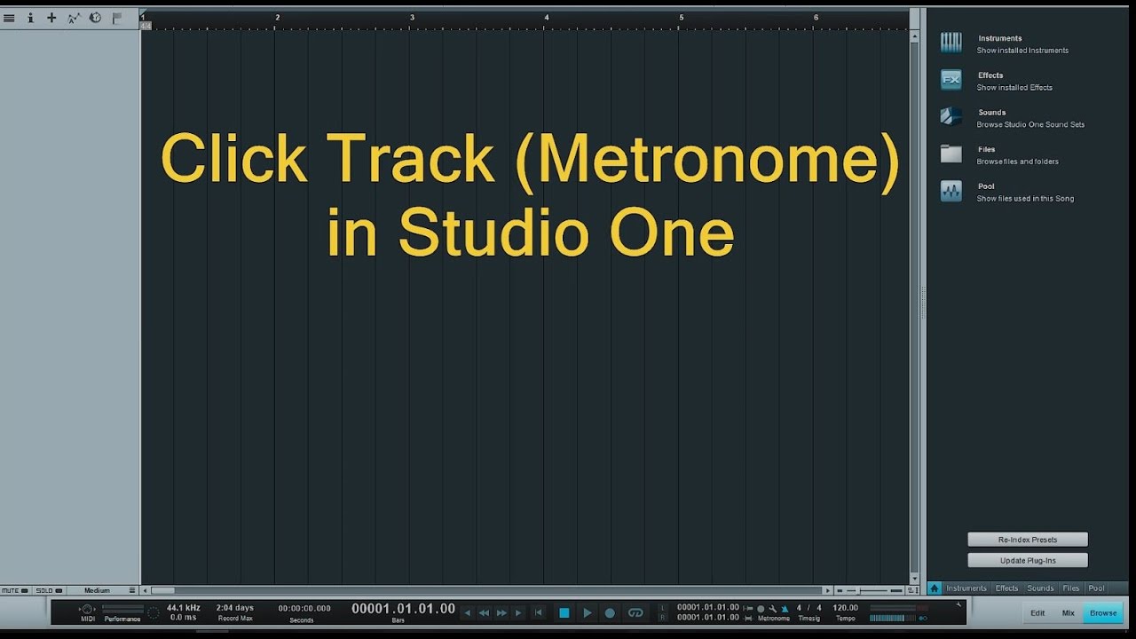 Click track. Track Markers for Studio.