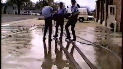 Washing hose at the Crossett FD in 1990