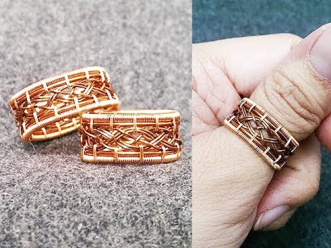 unisex copper ring - knot ring for men - big ring for men  and women 274