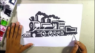 How to draw a steam Train easy | drawing idea for beginners