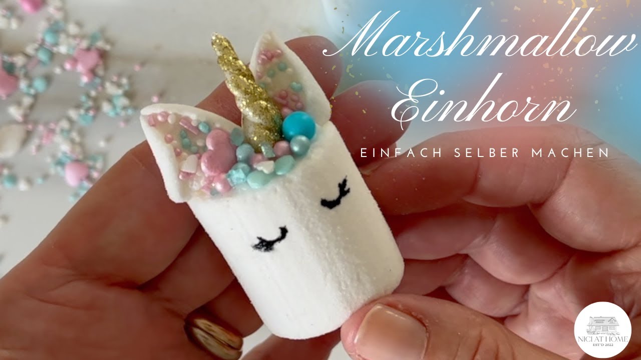 Einhorn aus Marshmallow 🦄 Unicorn DIY für Deine Einhorn Party, Cupcake, Kuchen & Torten Topper